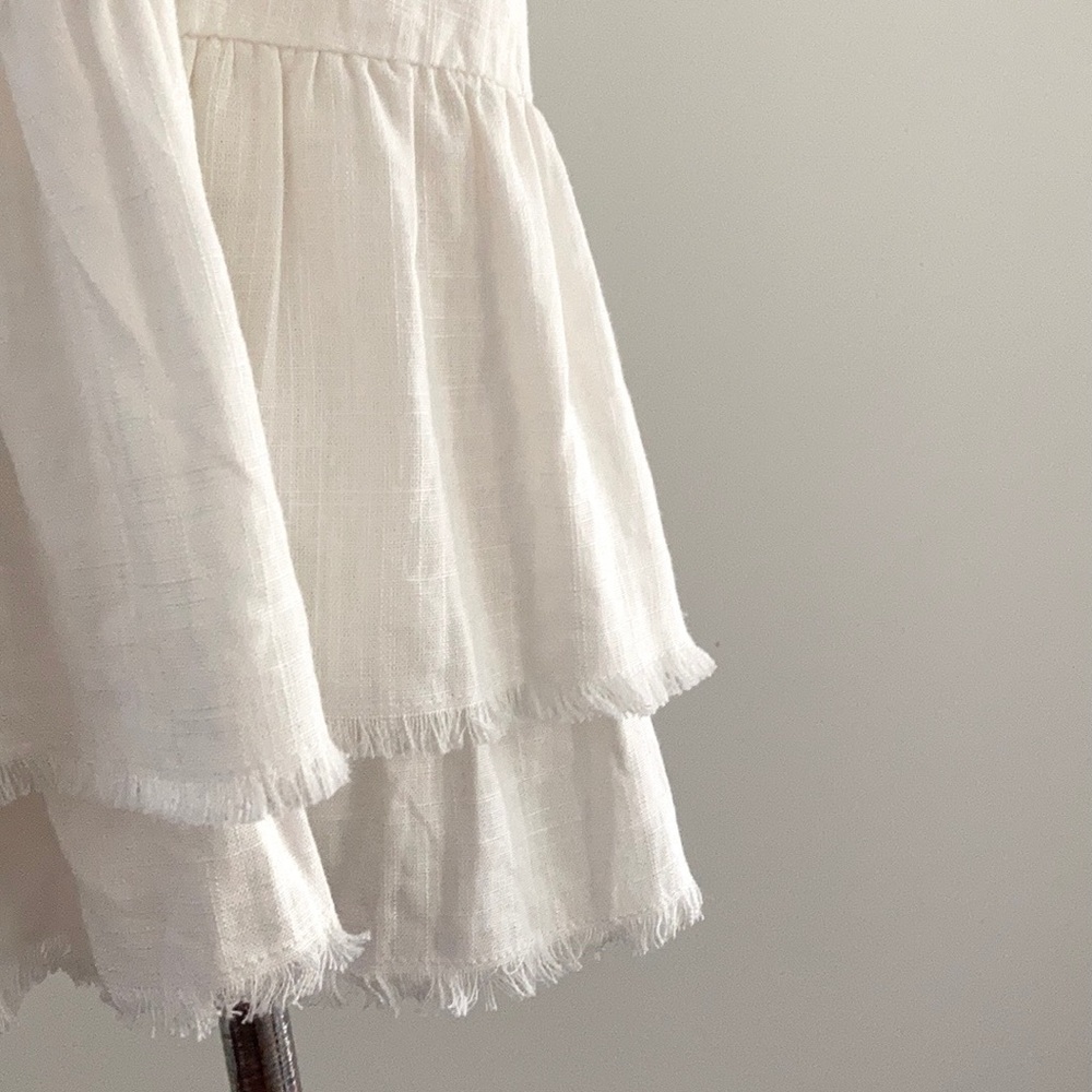 Relaxed linen-look dress with double frilled hem SIZE 10 by Yours Truly - Picture 7 of 9
